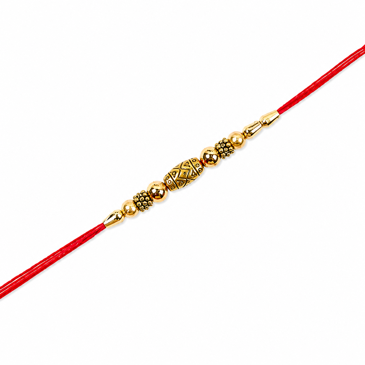 Antique Gold Bead Rakhi