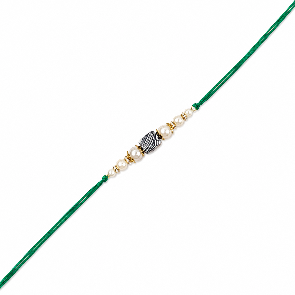 Marbled Bead & Pearl Rakhi