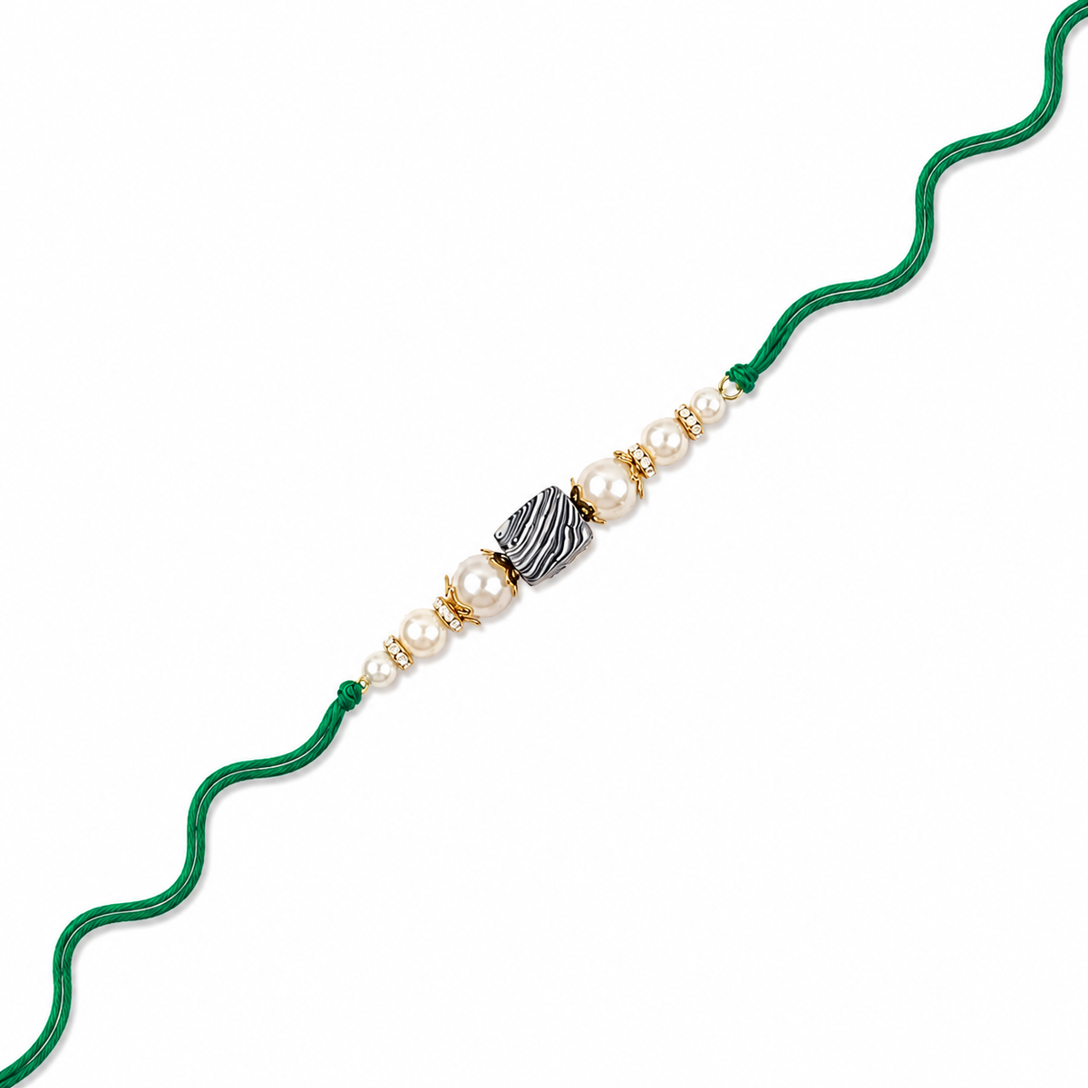 Marbled Bead & Pearl Rakhi