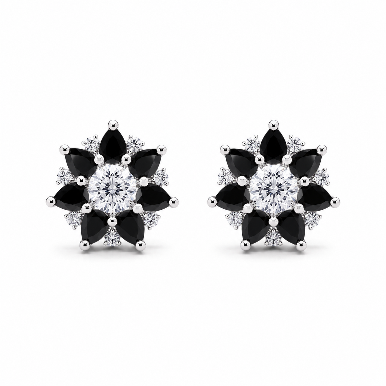 Elina CZ Diamond Cut Stud Earrings