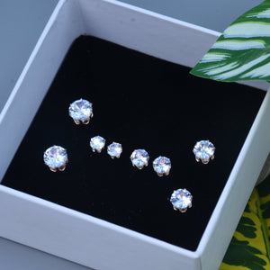 Revash Solitaire Studs Earrings ( 4 Pair )