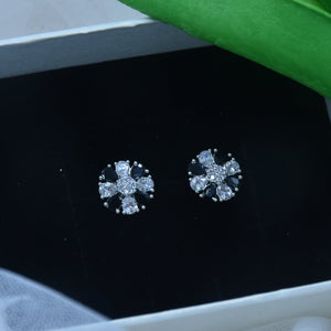 Nyra CZ Diamond Cut Stud Earrings
