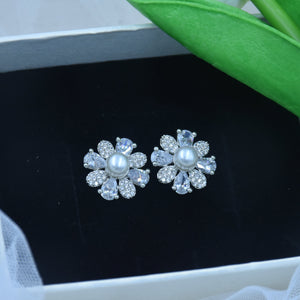 Mahira CZ Diamond cut Stud Earrings