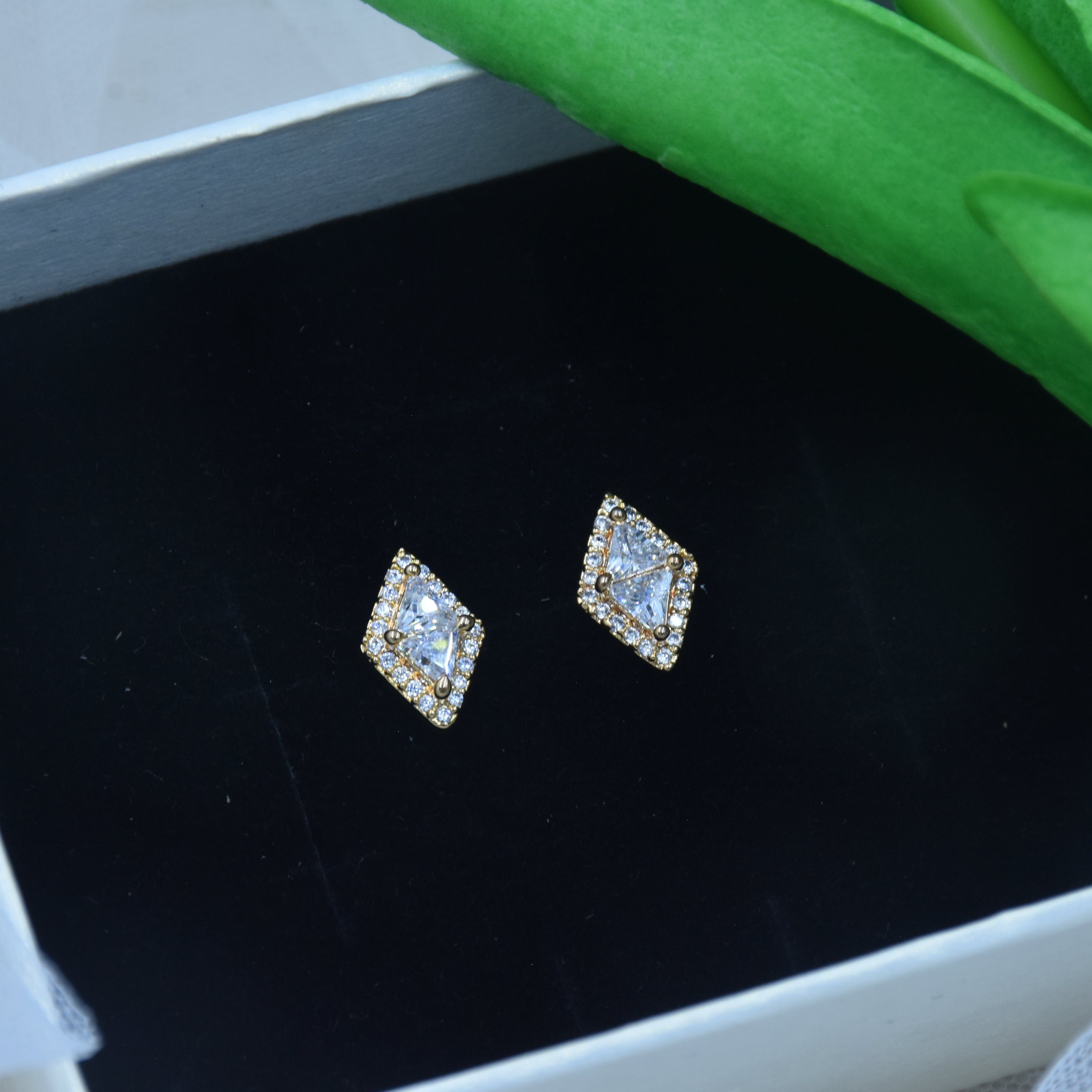 Sharvani CZ Diamond cut Stud