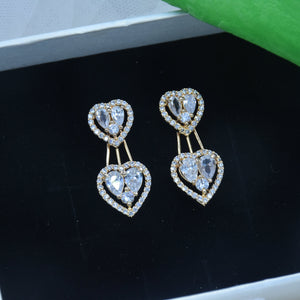 Ziyaana CZ Diamond cut Stud Earrings