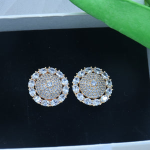 Vihana CZ Diamond Cut Stud Earrings