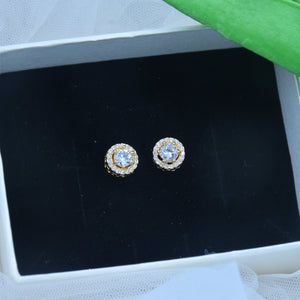 Vedhika CZ Diamond cut Stud Earrings