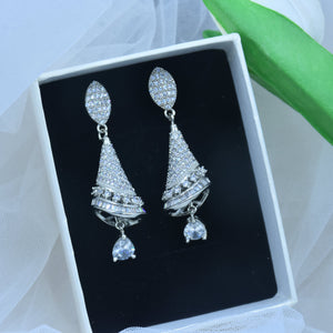 Chitrani CZ Diamond cut Jhumka Earrings