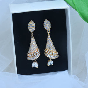 Chitrani CZ Diamond cut Jhumka Earrings
