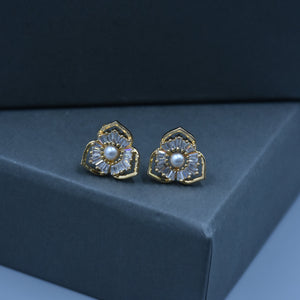 Vrishti CZ Diamond Cut Stud Earrings