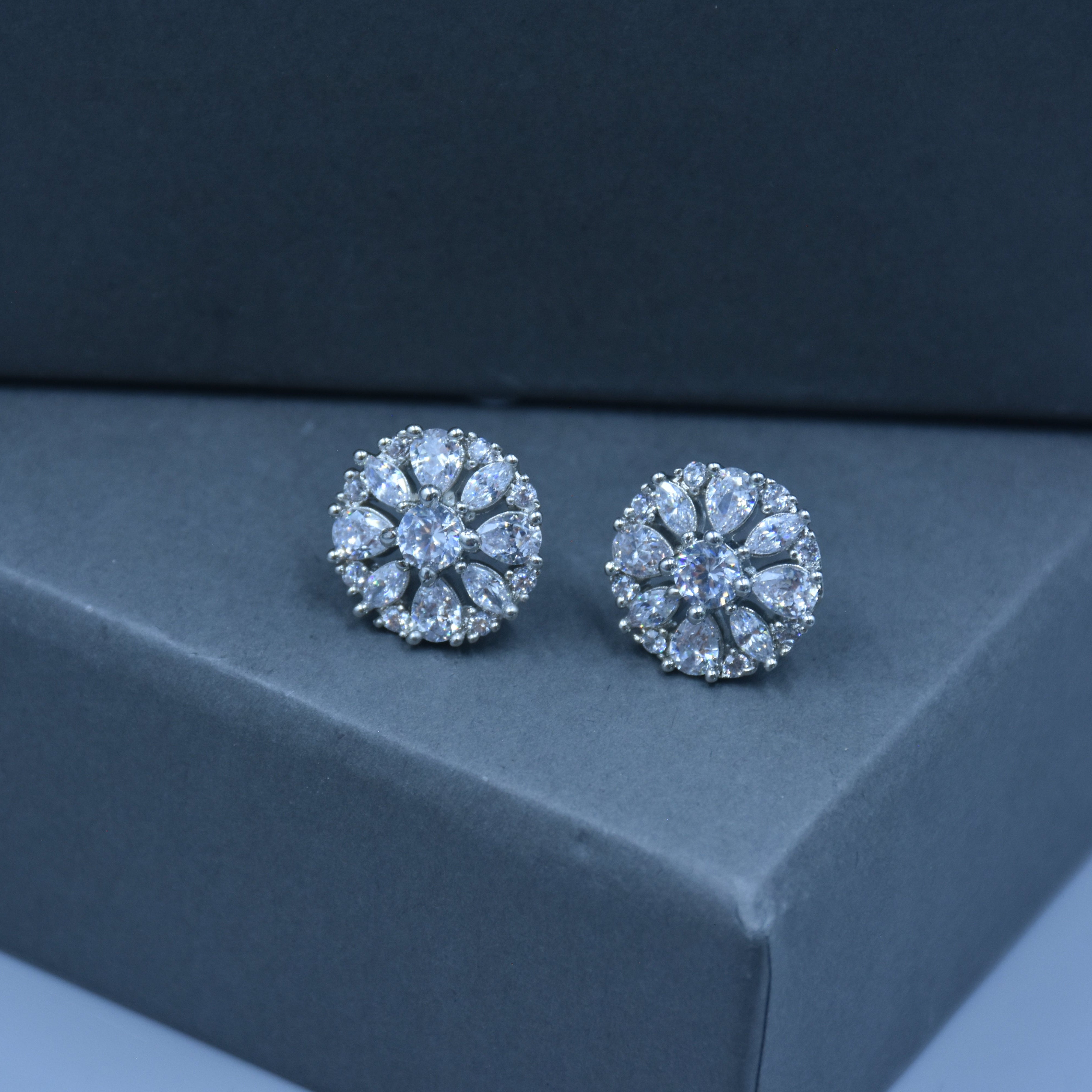 Charita CZ Diamond cut Stud