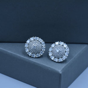 Vihana CZ Diamond Cut Stud Earrings