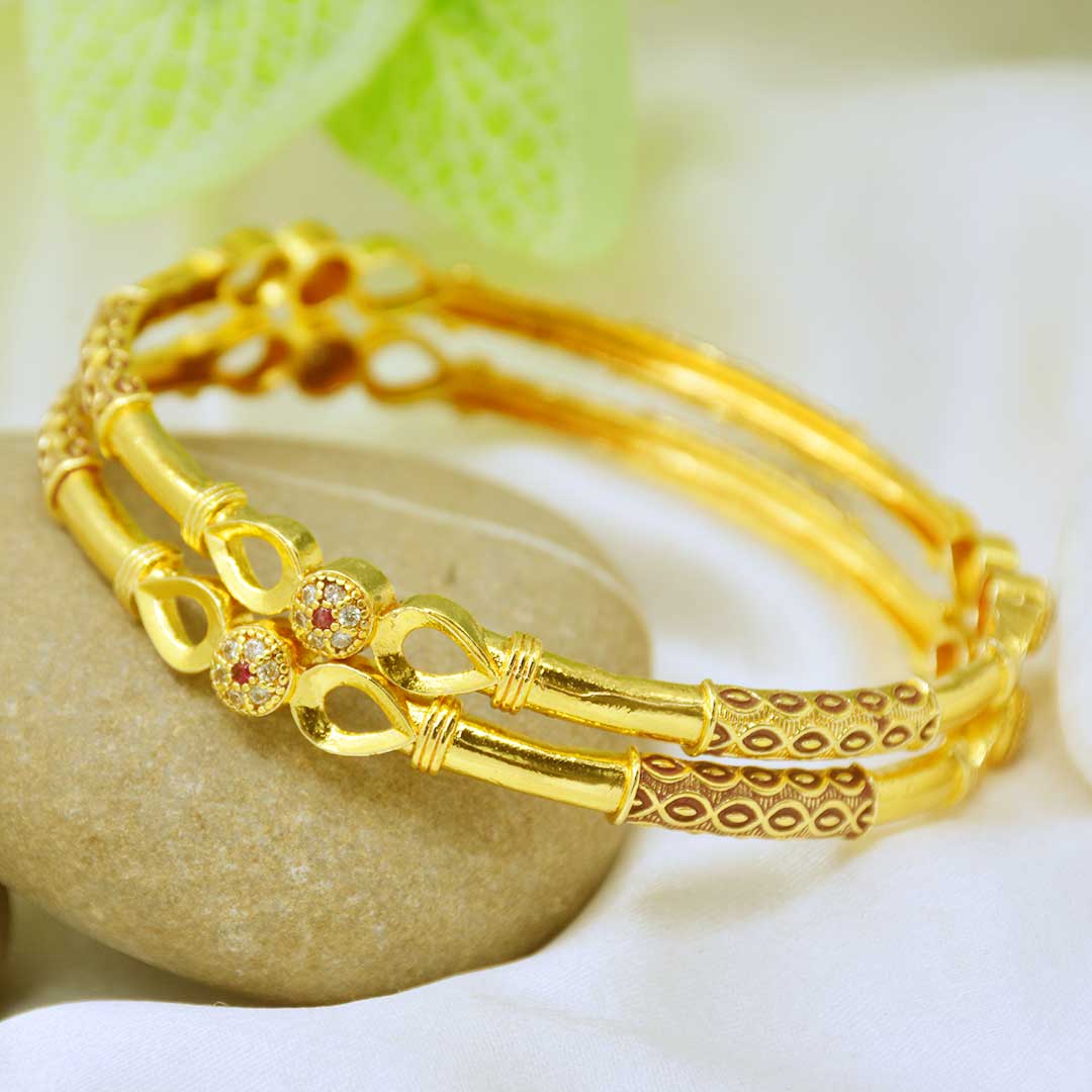 Tara Gold Plated Bangles ( Set of 2 )