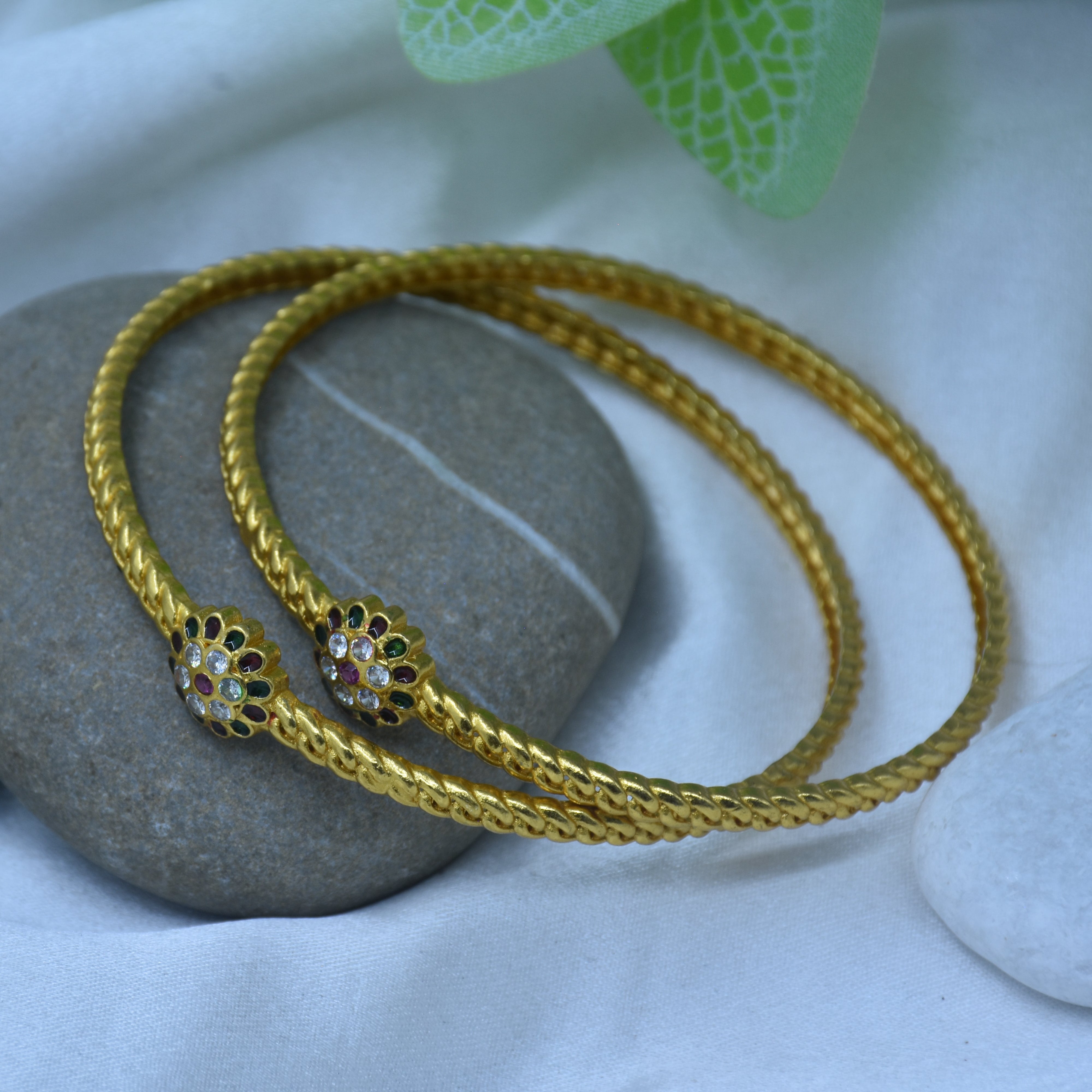Charita Gold Plated Bangles ( Set of 2 )