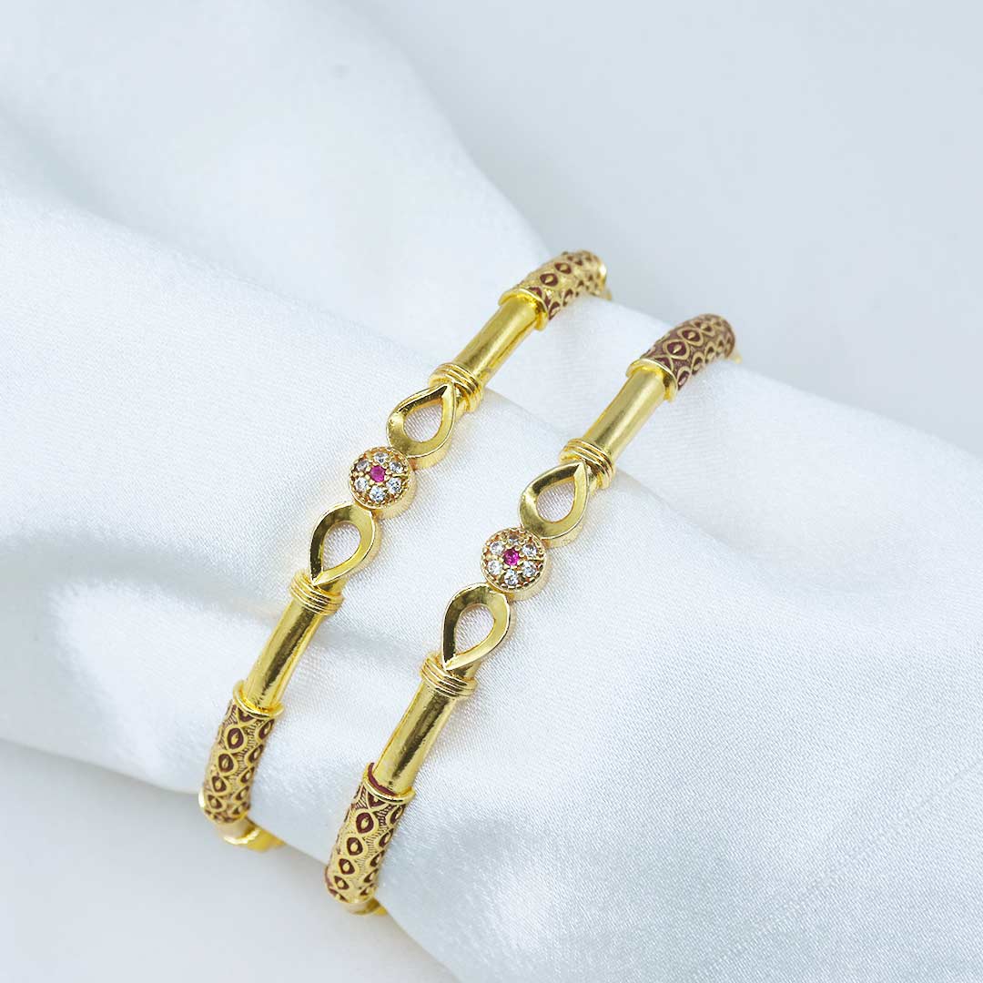 Tara Gold Plated Bangles ( Set of 2 )