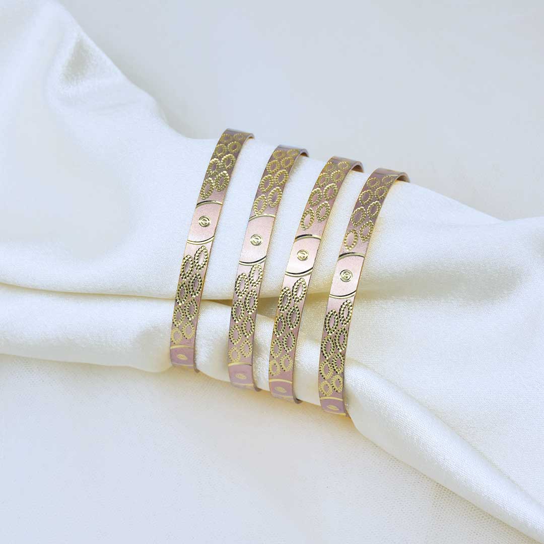 Ruvya Gold Plated Bangles ( Set of 4 )