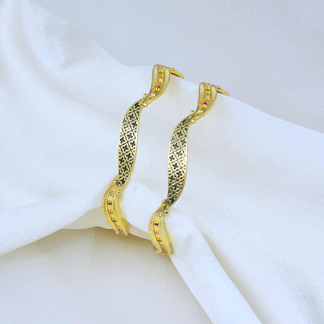Akrithi Gold Plated Bangles ( Set of 2 )