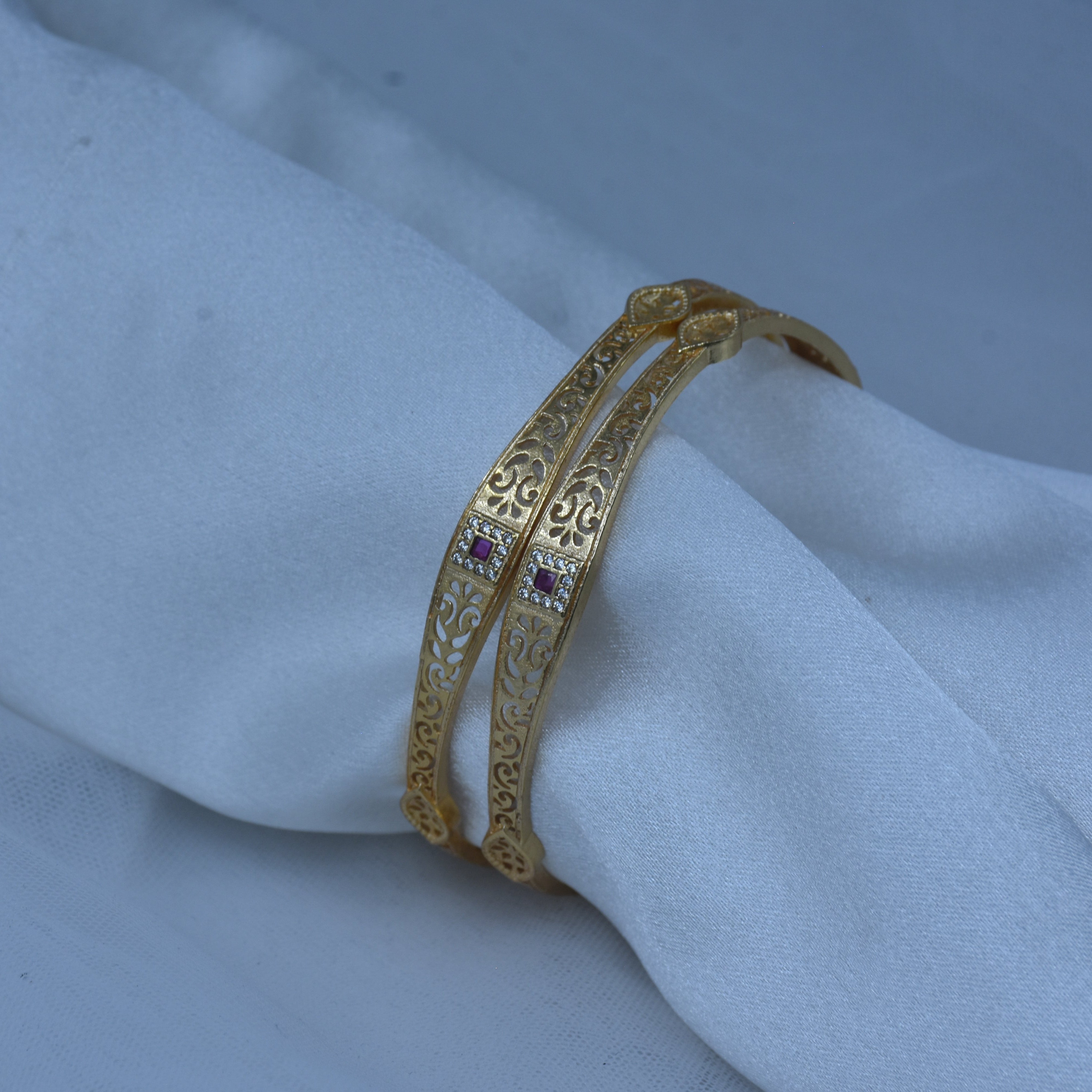Rishaani Gold Plated Bangles ( Set of 2 )