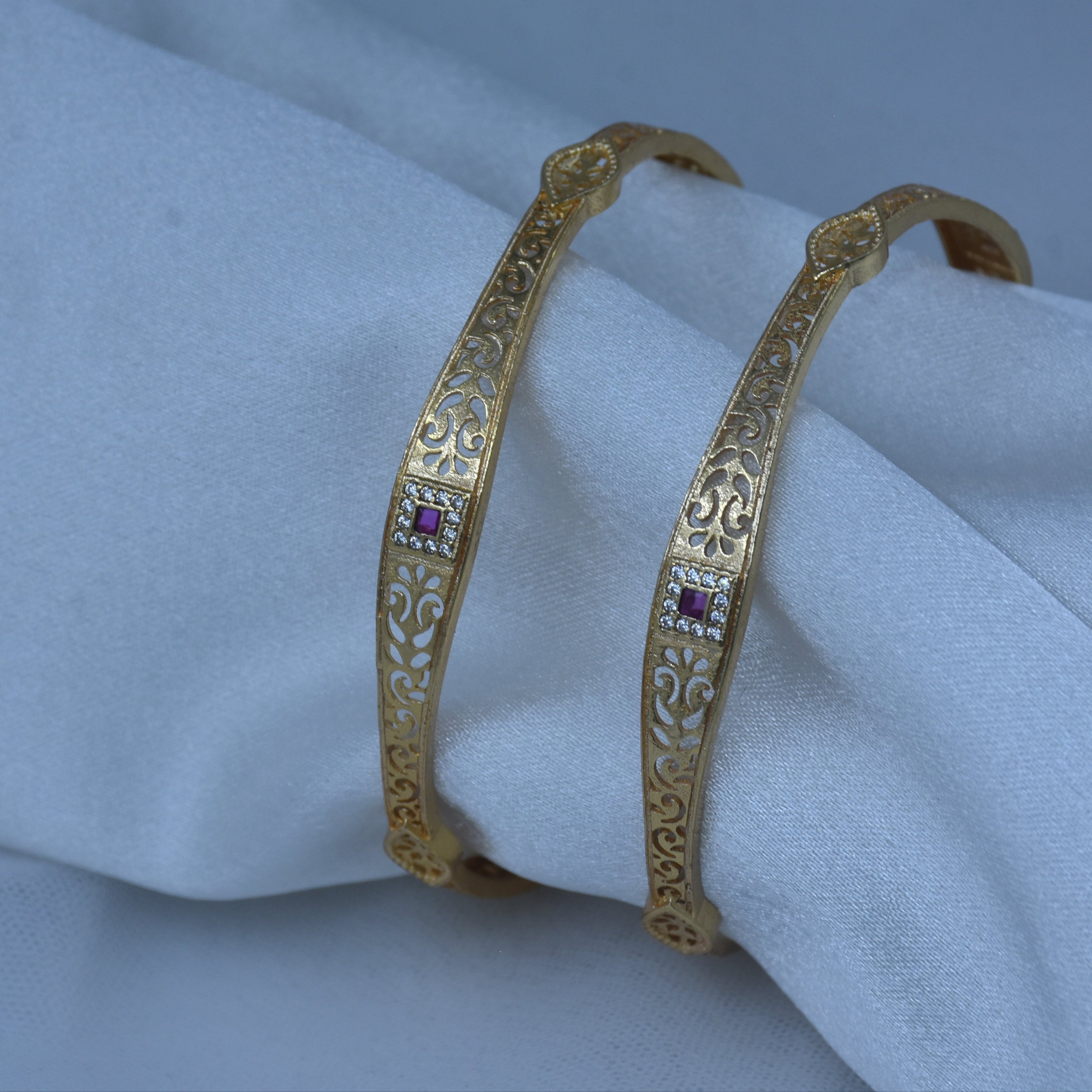 Rishaani Gold Plated Bangles ( Set of 2 )