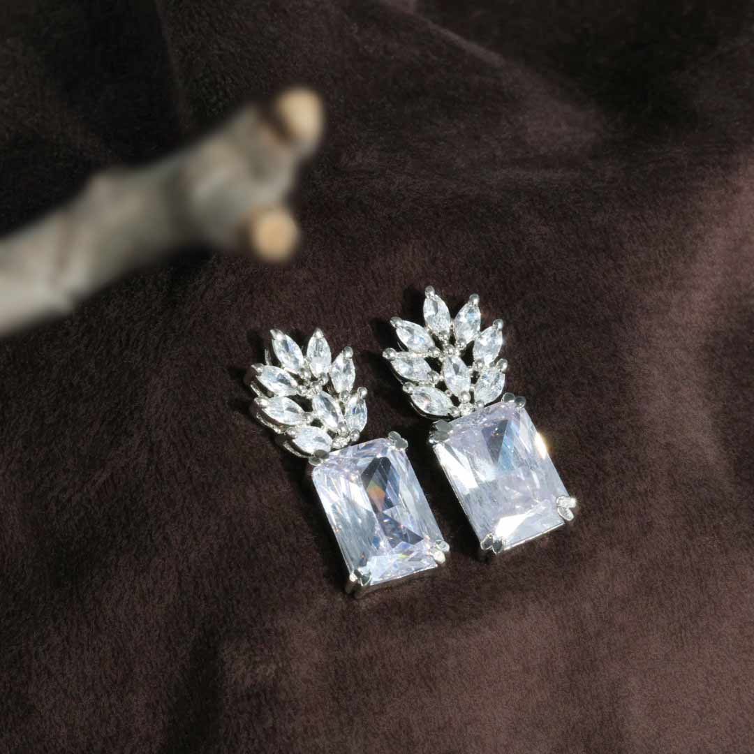Saanvika CZ Diamond cut Stud Earrings