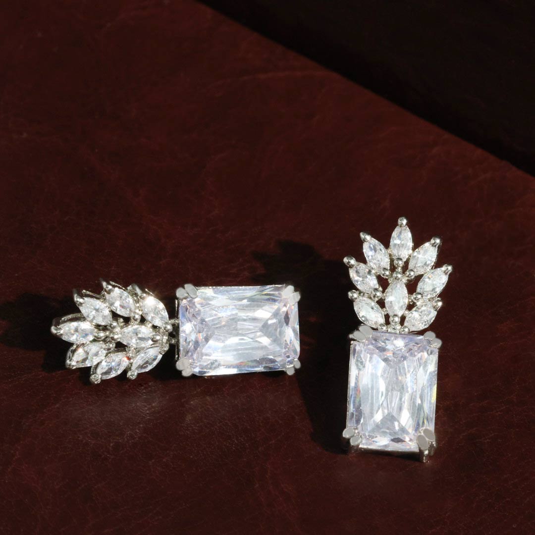 Saanvika CZ Diamond cut Stud Earrings