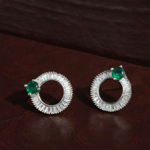 Ronavika CZ Diamond cut Stud Earrings
