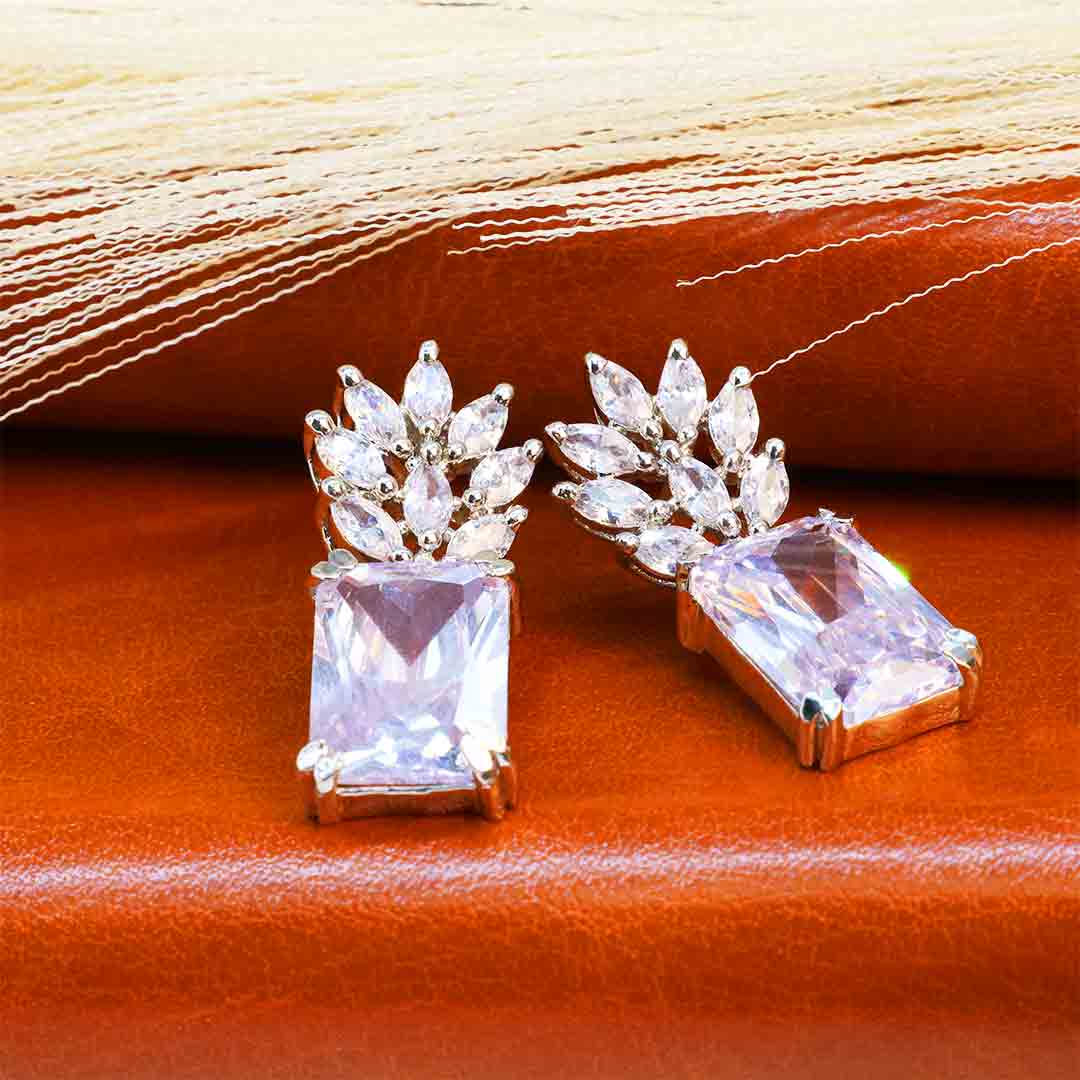 Saanvika CZ Diamond cut Stud Earrings