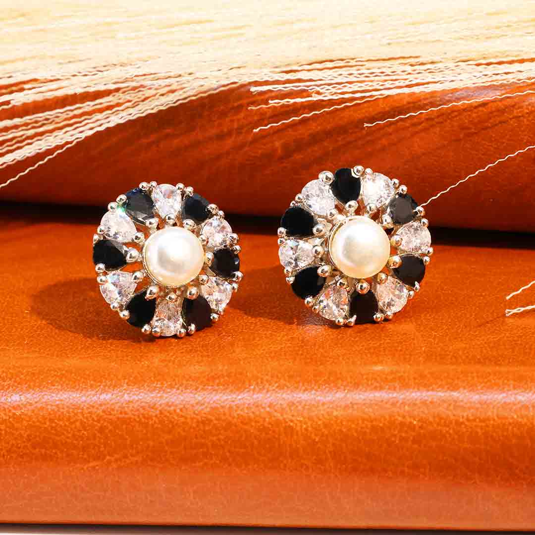 Reeva CZ Diamond Cut Stud Earrings