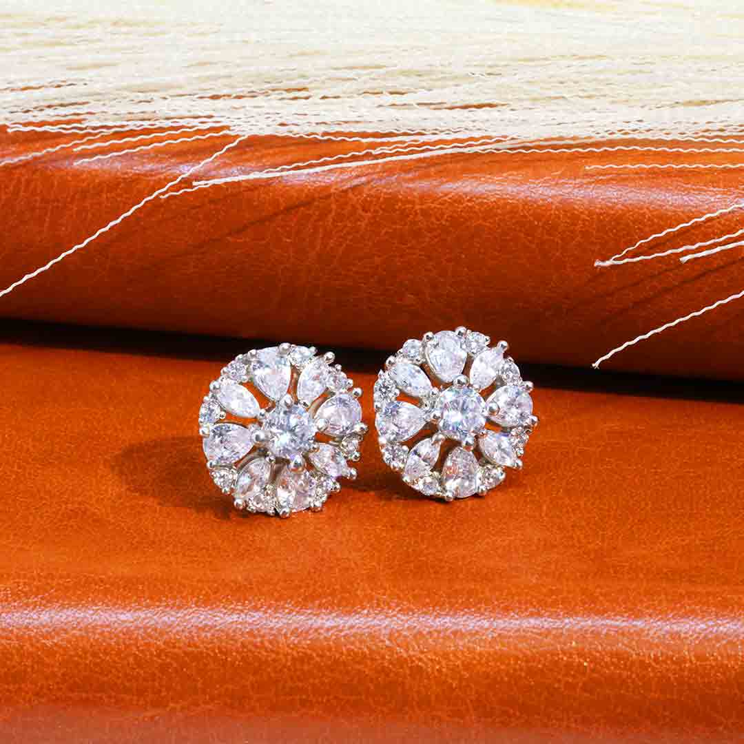Charita CZ Diamond cut Stud Earrings