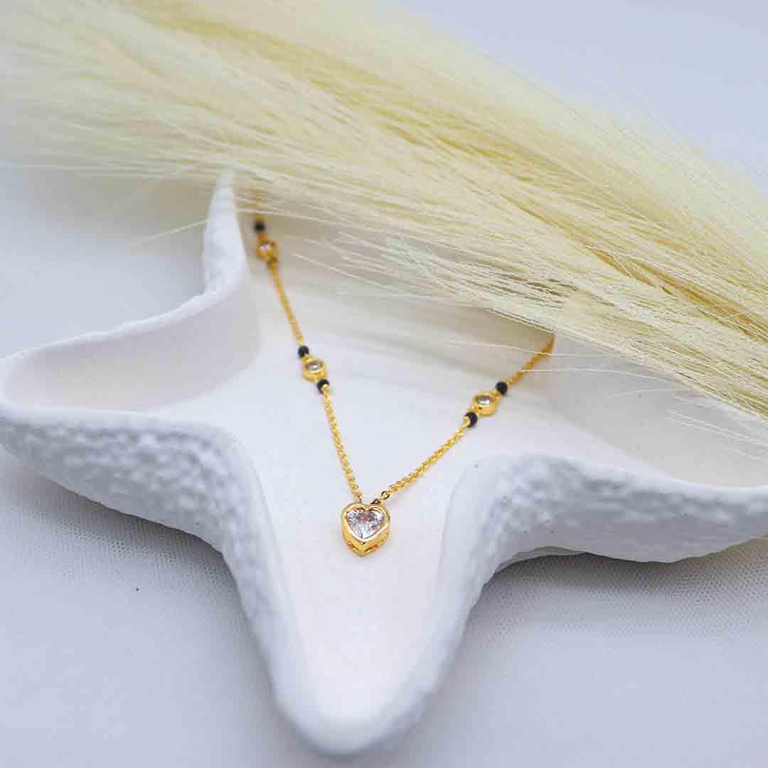 Heart Gold Plated Mangalsutra