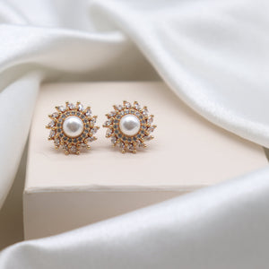 Zehra CZ Diamond Cut Stud Earrings