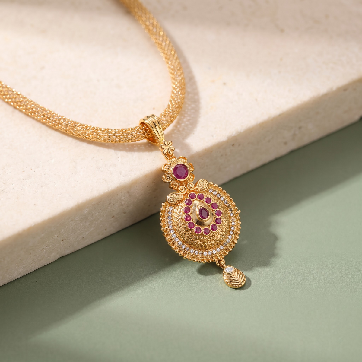 Gold plated Pendant set